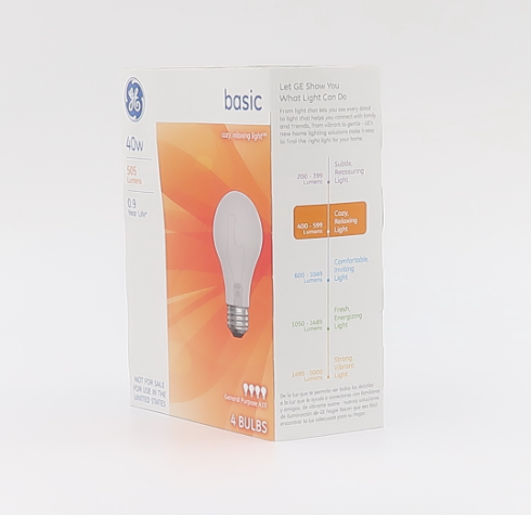 GE BULBS 40 WATT 4 PACK